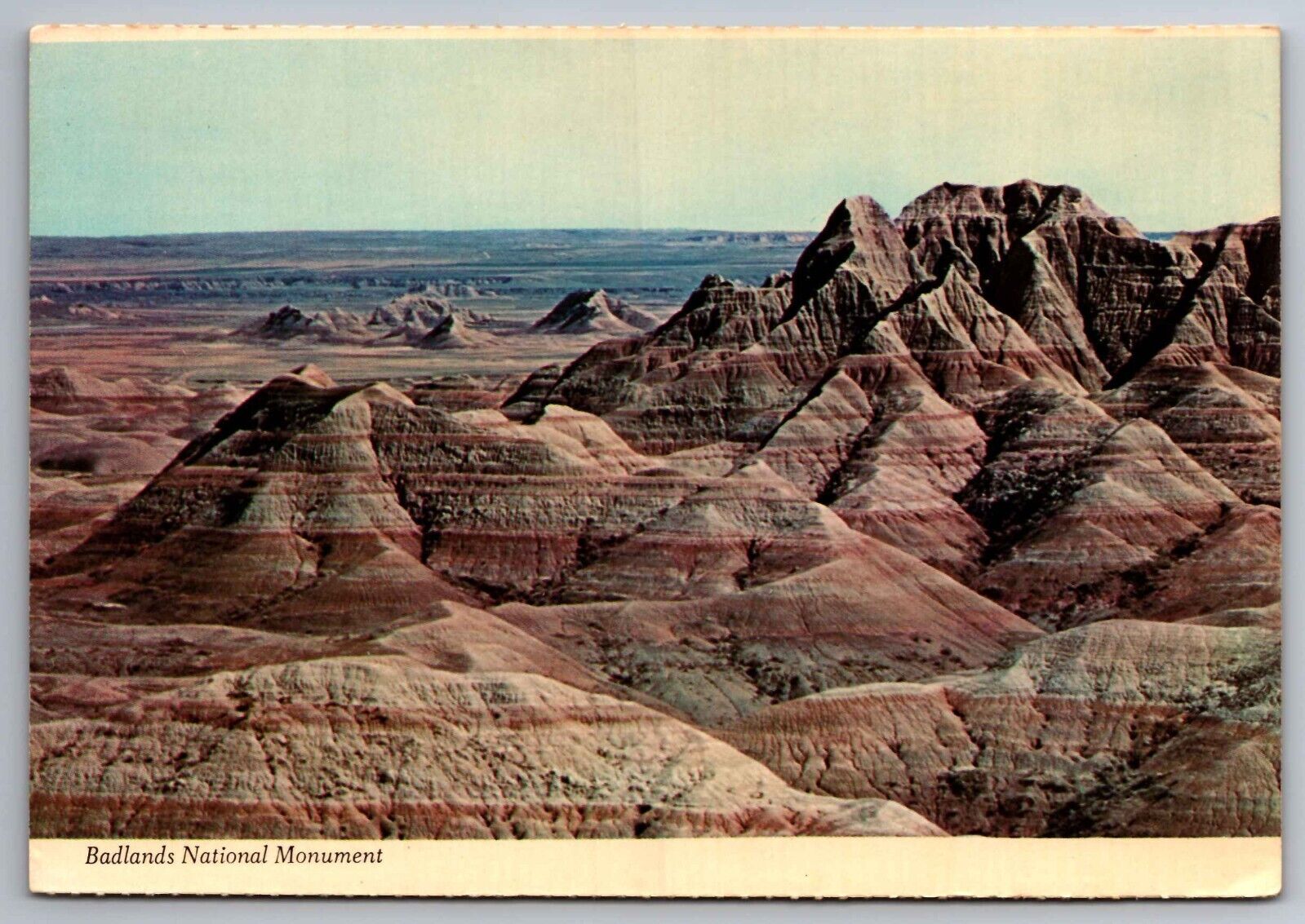 Postcard Multi Colored Buttes Badlands National Monument South Dakota   F 7