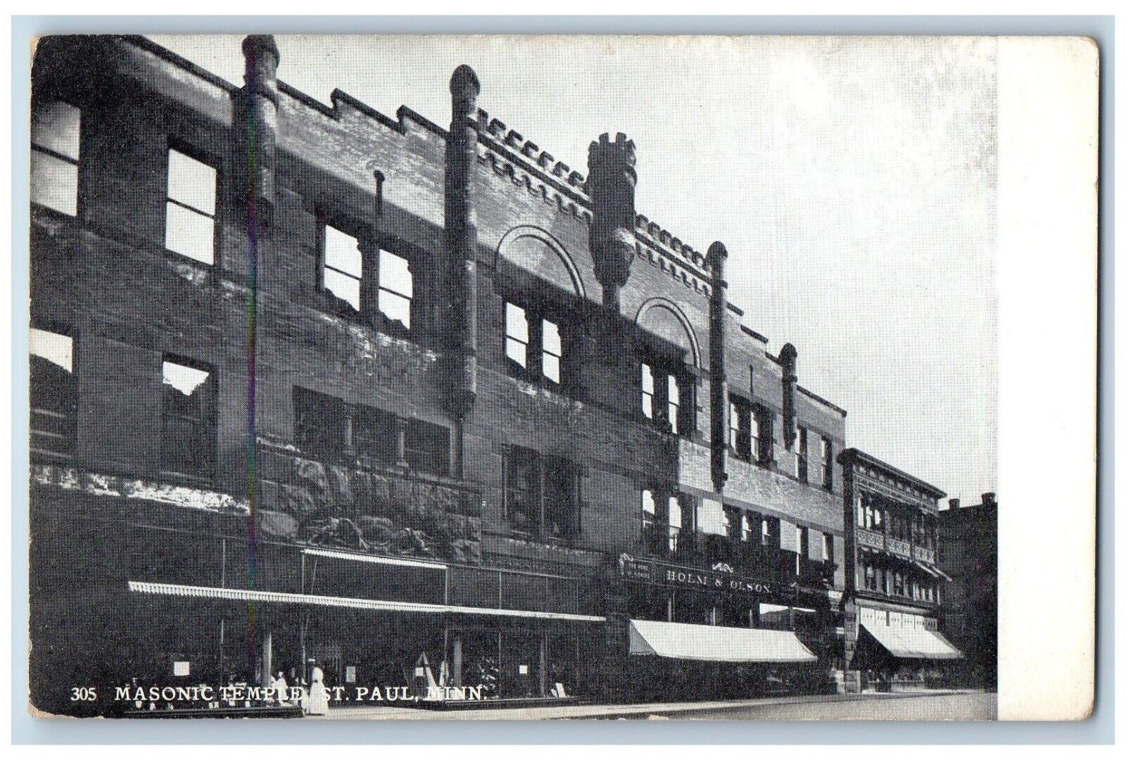 St. Paul Minnesota MN Postcard Masonic Temple Building Holm & Olson c1910\'s