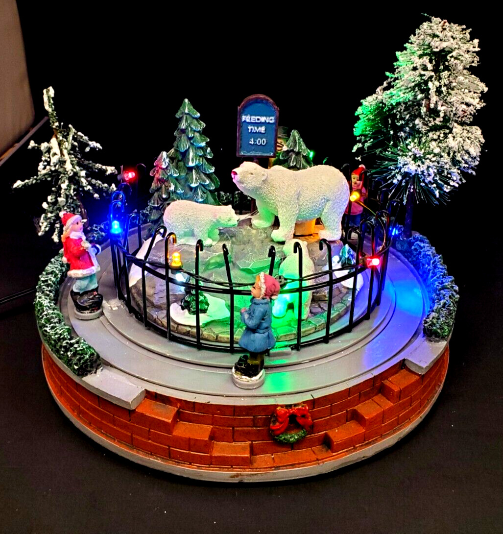 Holiday Village LED Prelit Large Musical Animated Polar Bear Zoo  Carnival 9x9x6