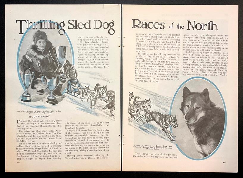 “Thrilling Sled Dog Races of the North” 1931 pictorial Emile St. Godard~Seppala