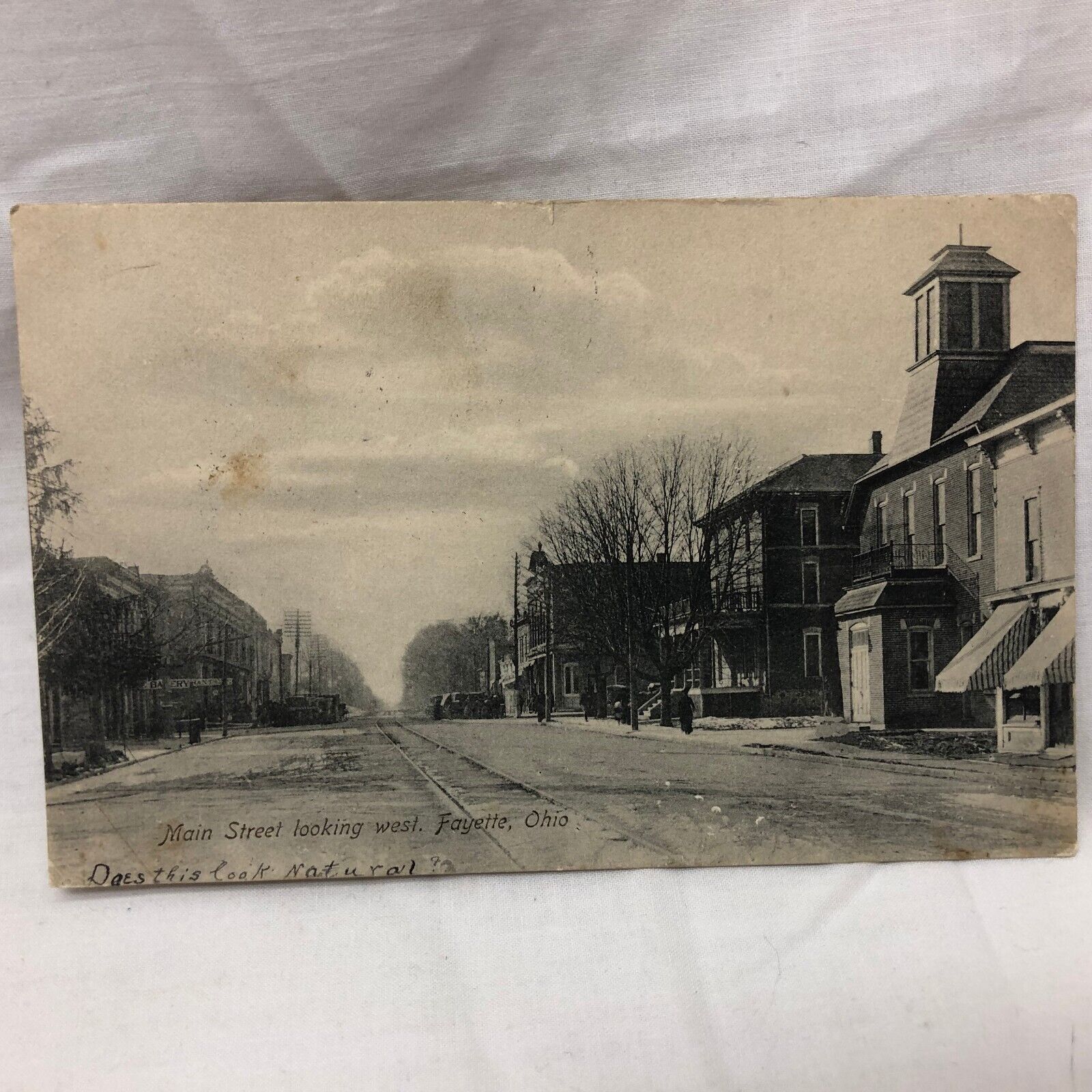 Vintage 1912 Fayette Ohio Postcard Main Street