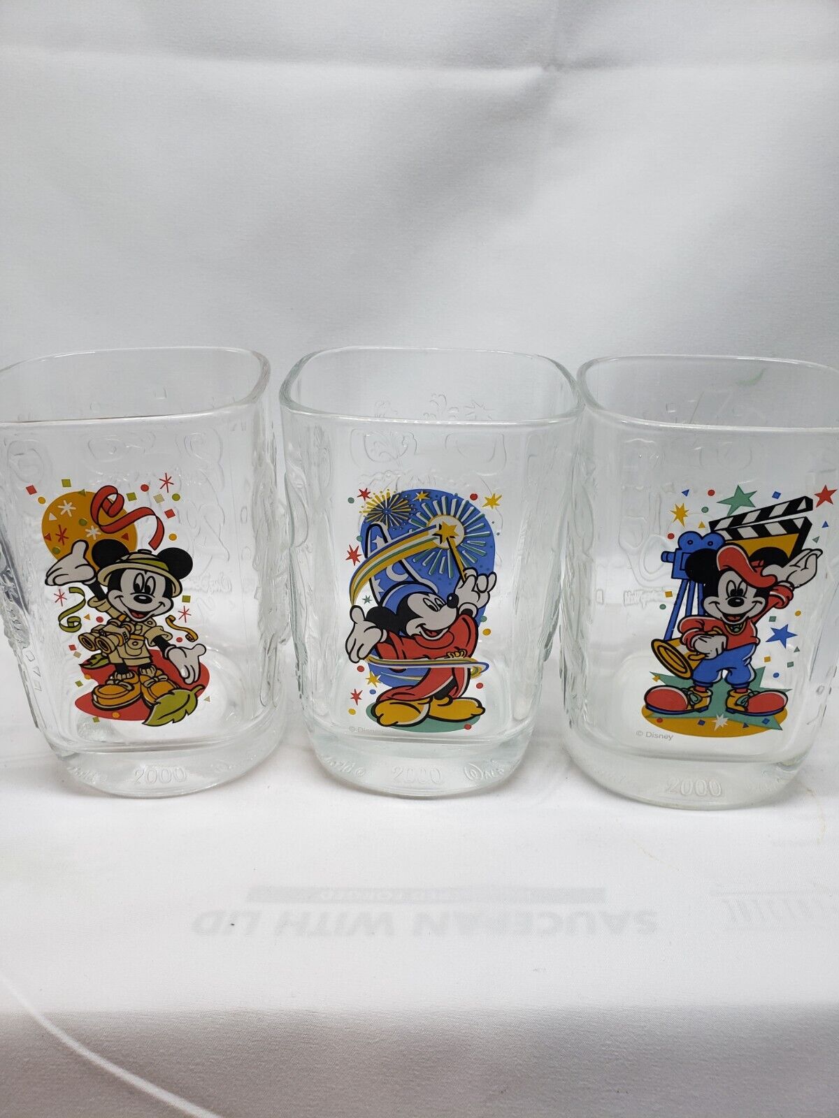 VTG 2000 McDonalds Walt Disney World Magic Kingdom drinking Glasses L/3