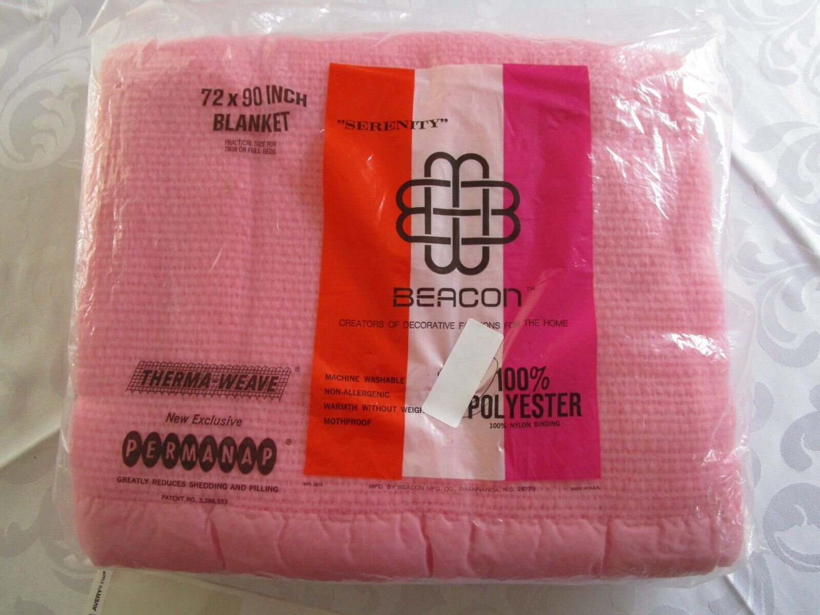 VINTAGE Beacon Thermal Blanket, POLYESTER NEW 72 x 90