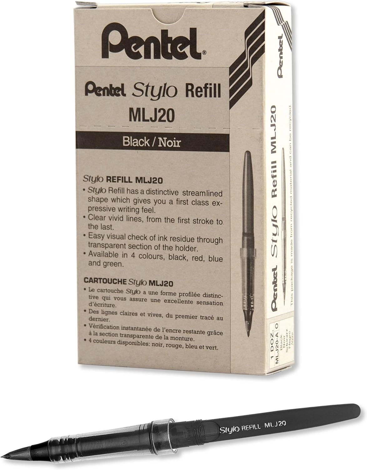 Arts Tradio Stylo Sketch Pen Refills, Black, Box of 12 (MLJ20-A)