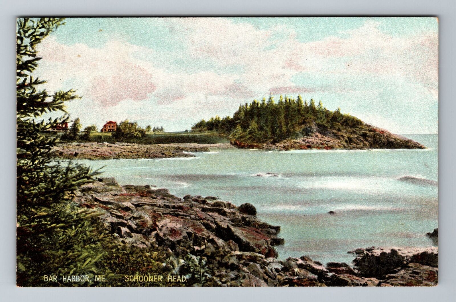 Bar Harbor ME-Maine, Schooner Head Vintage Souvenir Postcard