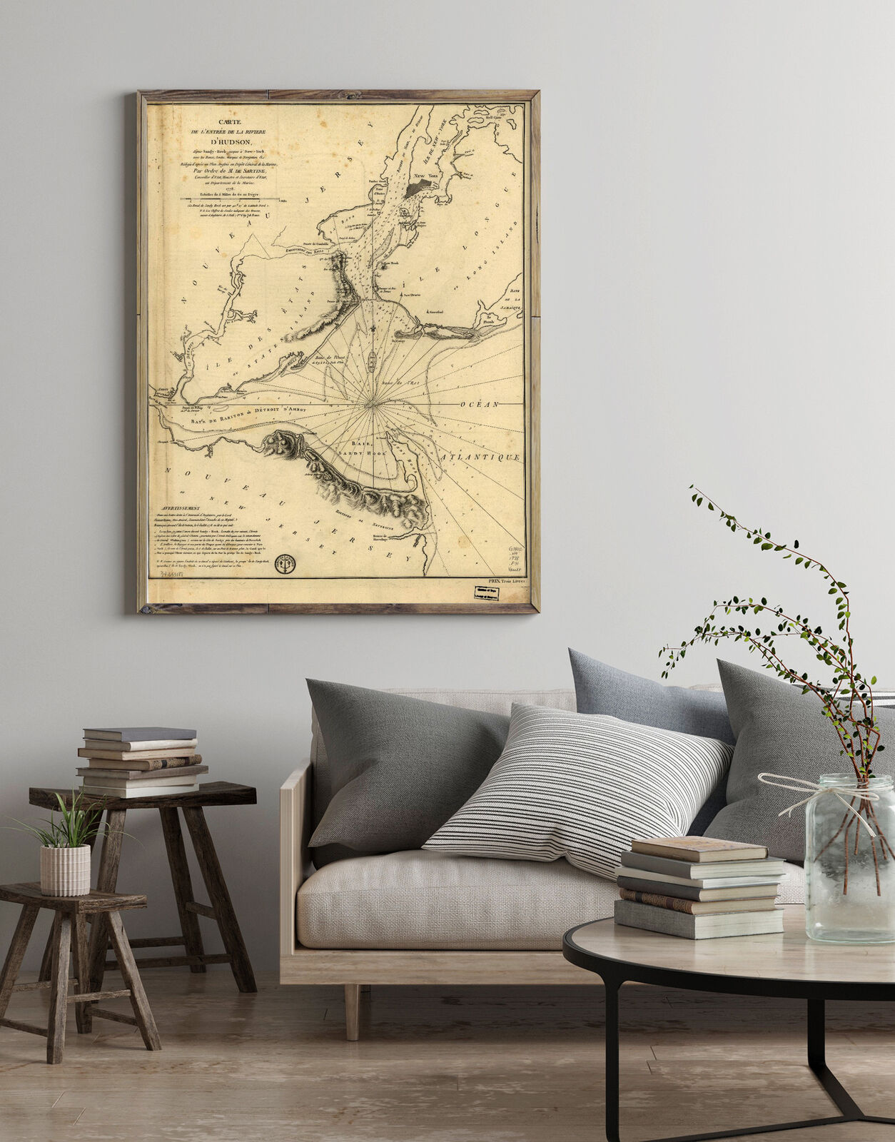1778 Map of Hudson River | Hudson River N.Y. And N.J | Nautical Charts | Hudson
