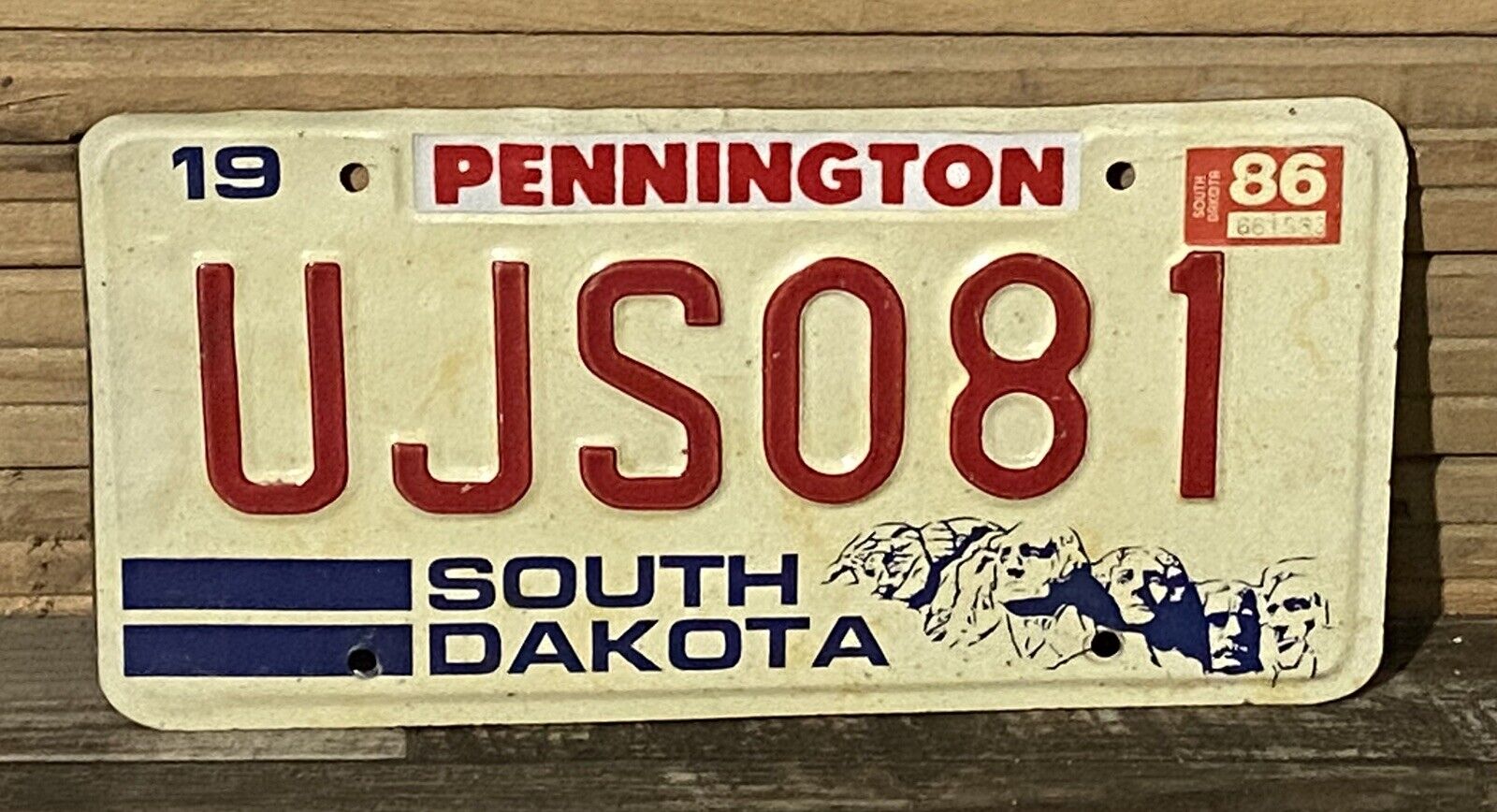 Rare 1986 South Dakota -Unified Judicial System License Plate . Pennington CO