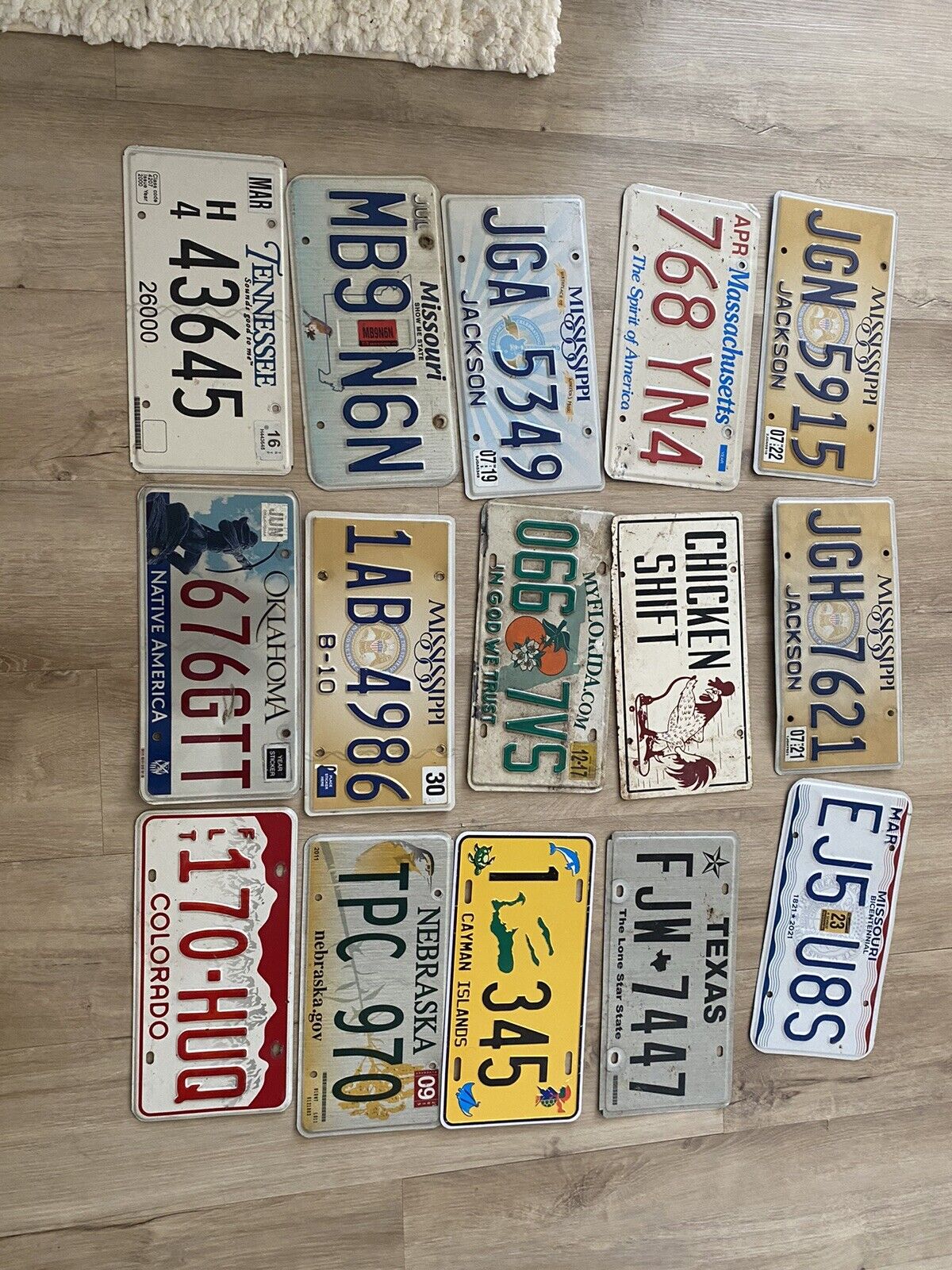 LOT of 15 License Plates 13 States Craft Condition