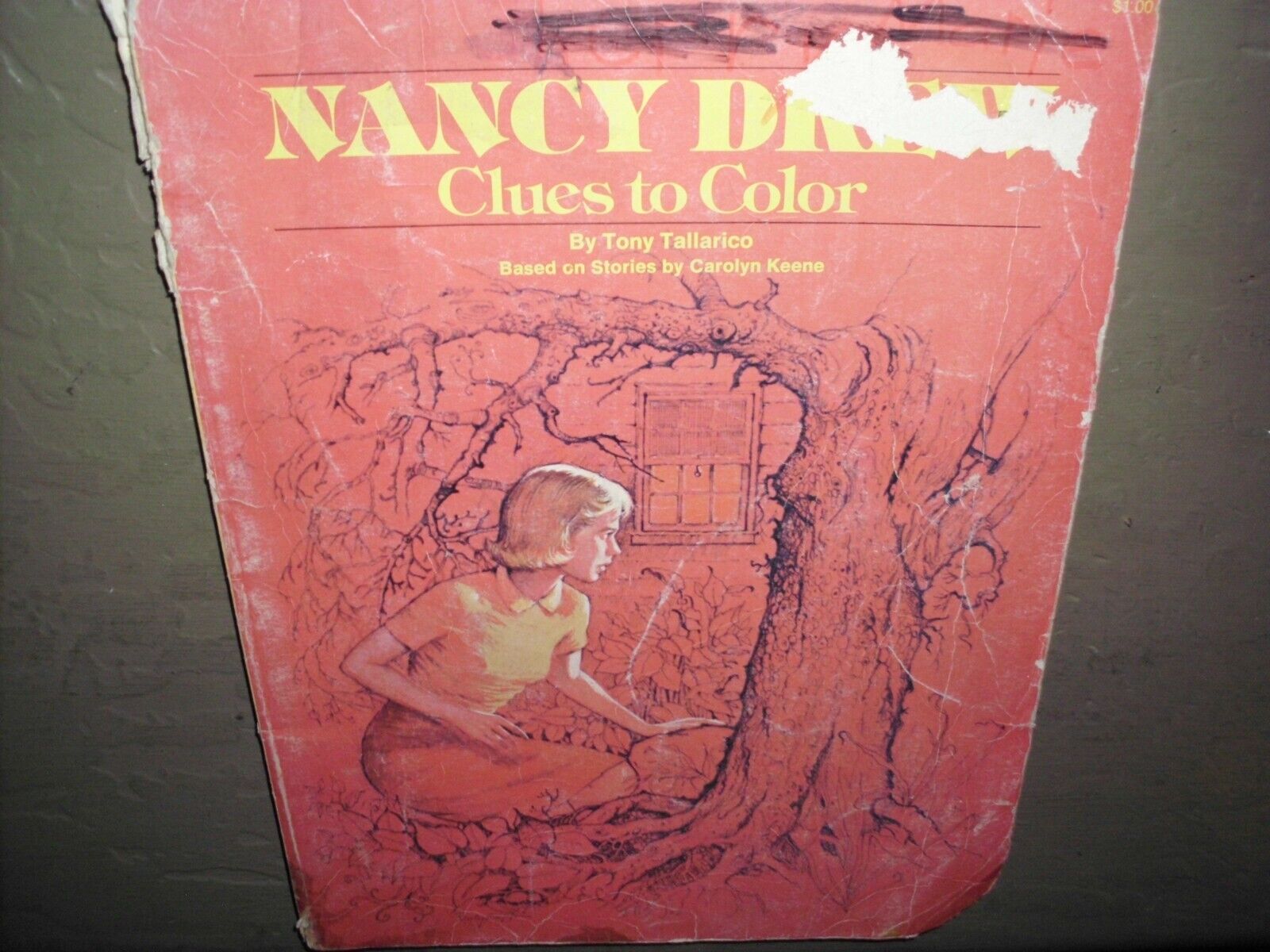 VINTAGE NANCY DREW COLORING BOOK CLUES TO COLOR VERY RARE VERY WORN 1978