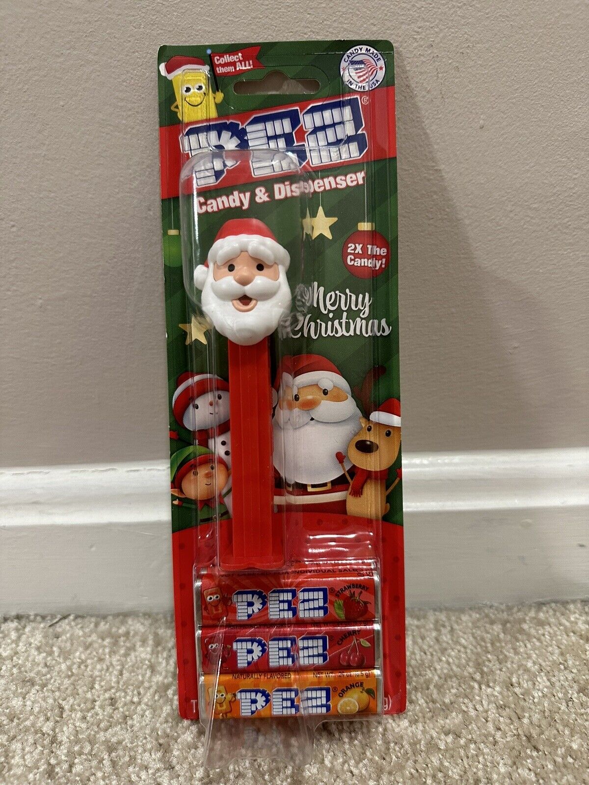 Santa Claus Pez Dispenser with 2x The Candy Made in USA - Brand New Christmas