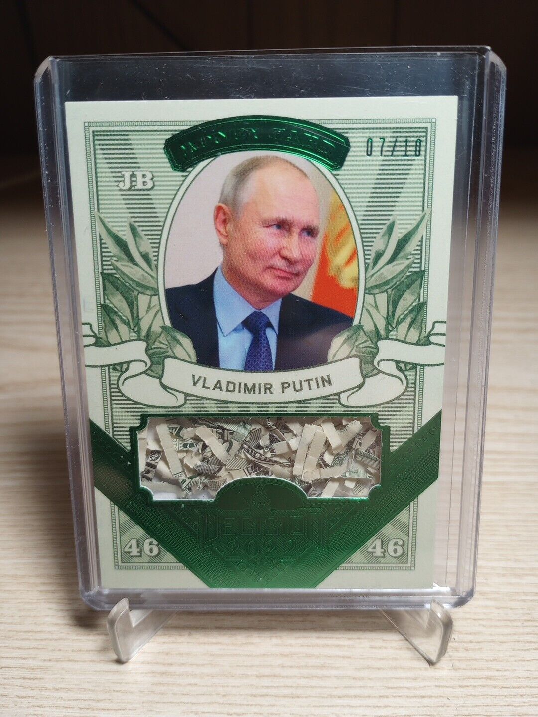 Decision 2022 Money Card GREEN Foil VLADIMIR PUTIN Shredded Currency 07/10