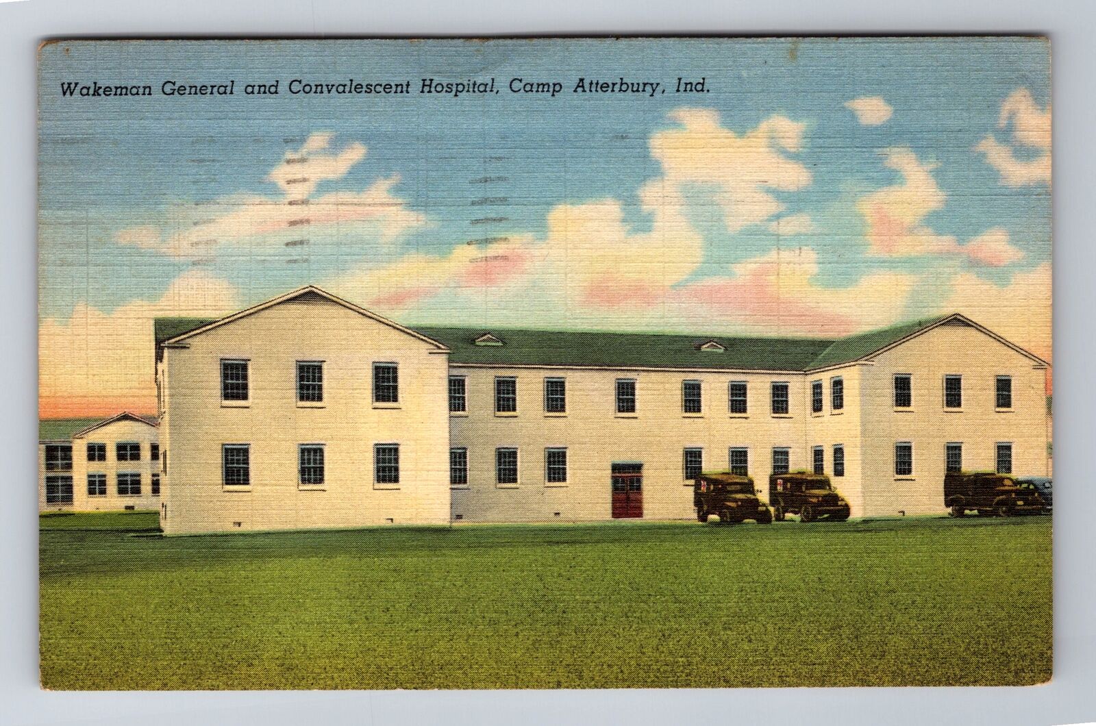 Atterbury IN-Indiana, Wakeman General Hospital, Antique, Vintage c1945 Postcard