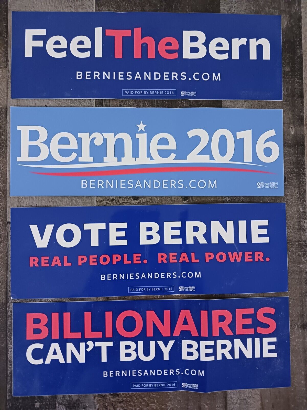 Bernie Sanders 2016 Bumper Sticker Set Election Feel the Bern Billionaires New 