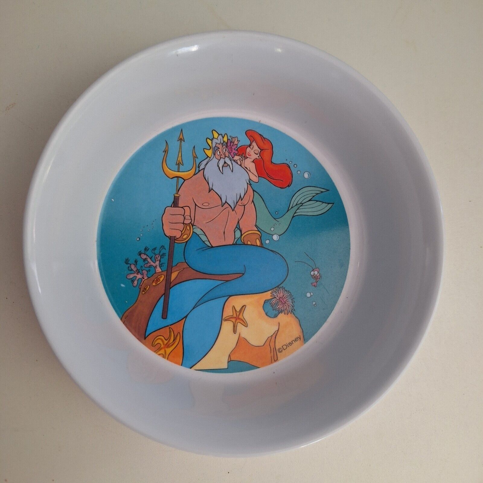 Vintage Disney The Little Mermaid Zak Designs Cereal Bowl Melamine 1990s Vibrant