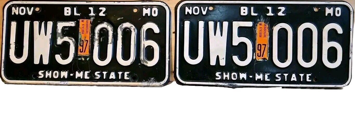 Vntg 1990\'s Missouri Truck BL 12 License Plates \