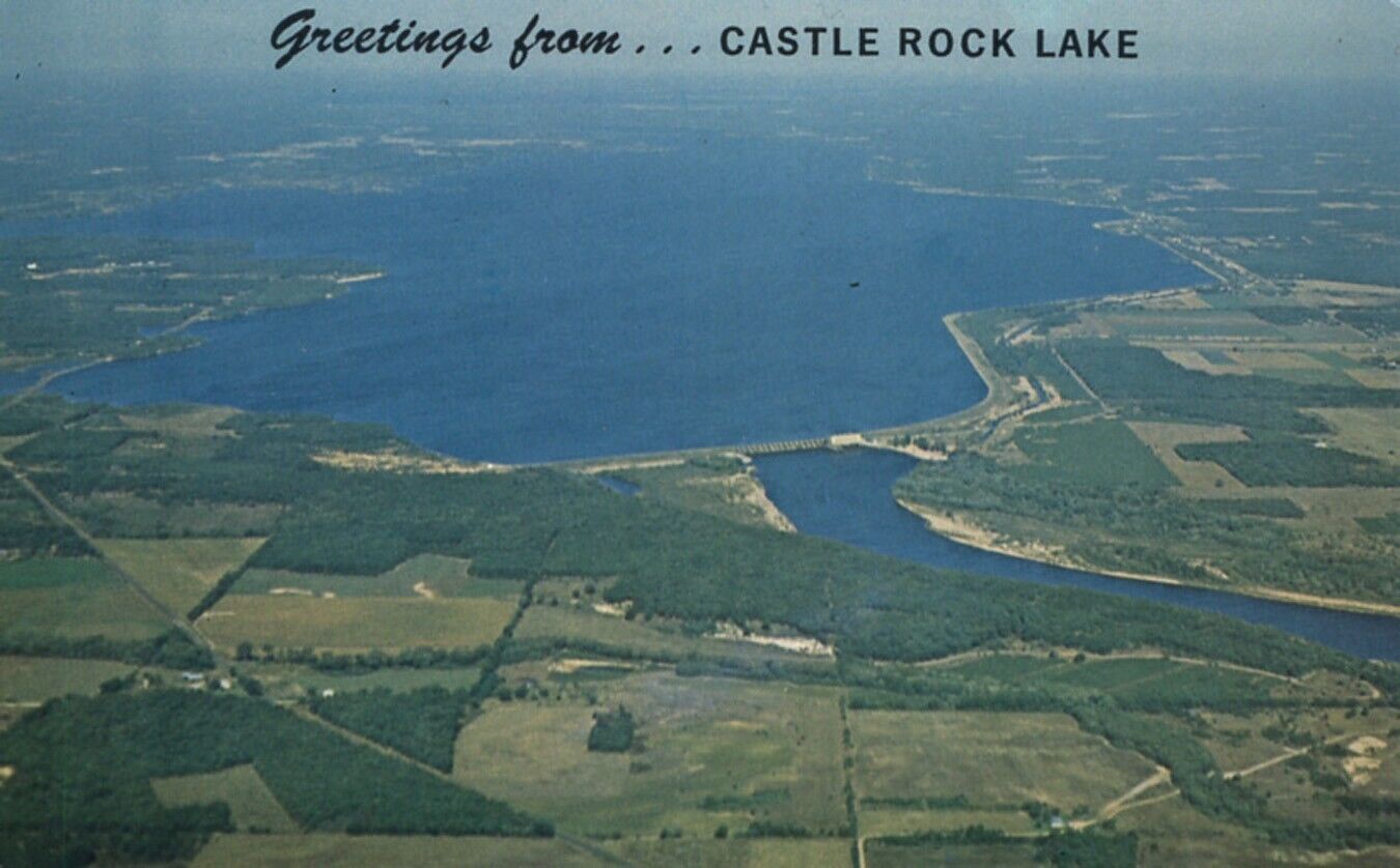 Greetings from Castle Rock Lake Wisconsin Aerial View 1981 Postcard