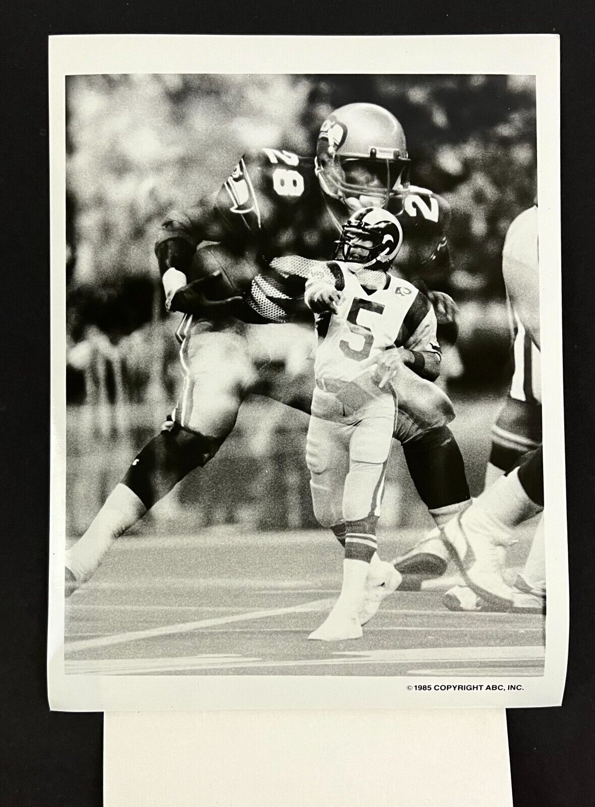 1985 ABC Monday Night Football Game Seahawks VS Rams #5 #28 Vintage Press Photo