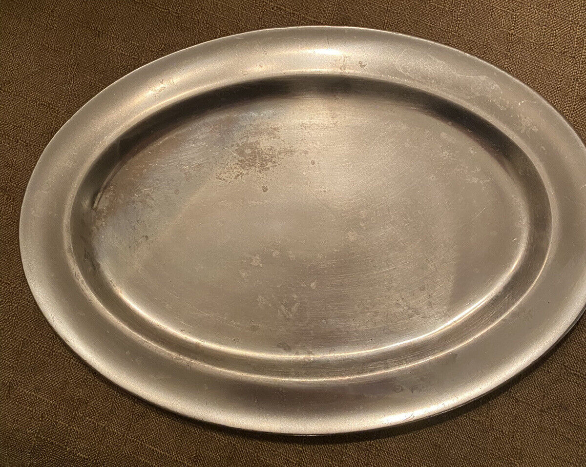 Vintage Olde Country Reproductions Pewtarex Metal Oval Serving Plate