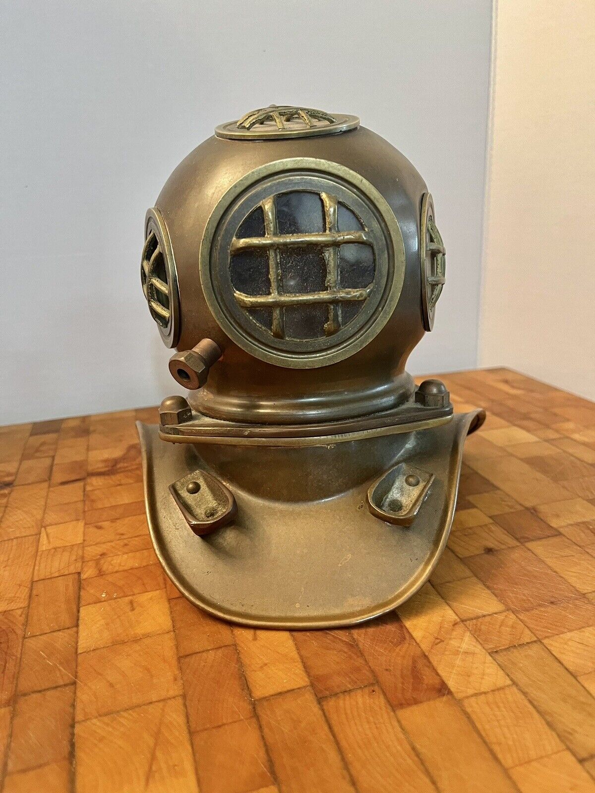 Vtg Dive Helmet 8” Scale - Brass/ Copper