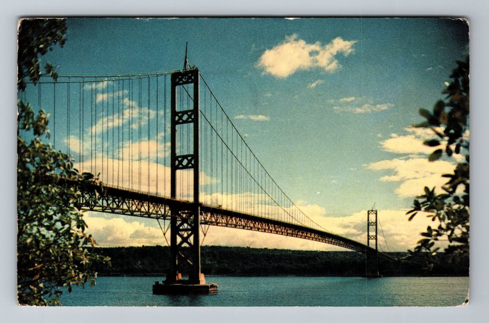 Tacoma WA-Washington, Tacoma Narrows Bridge, Olympic Peninsula Vintage Postcard