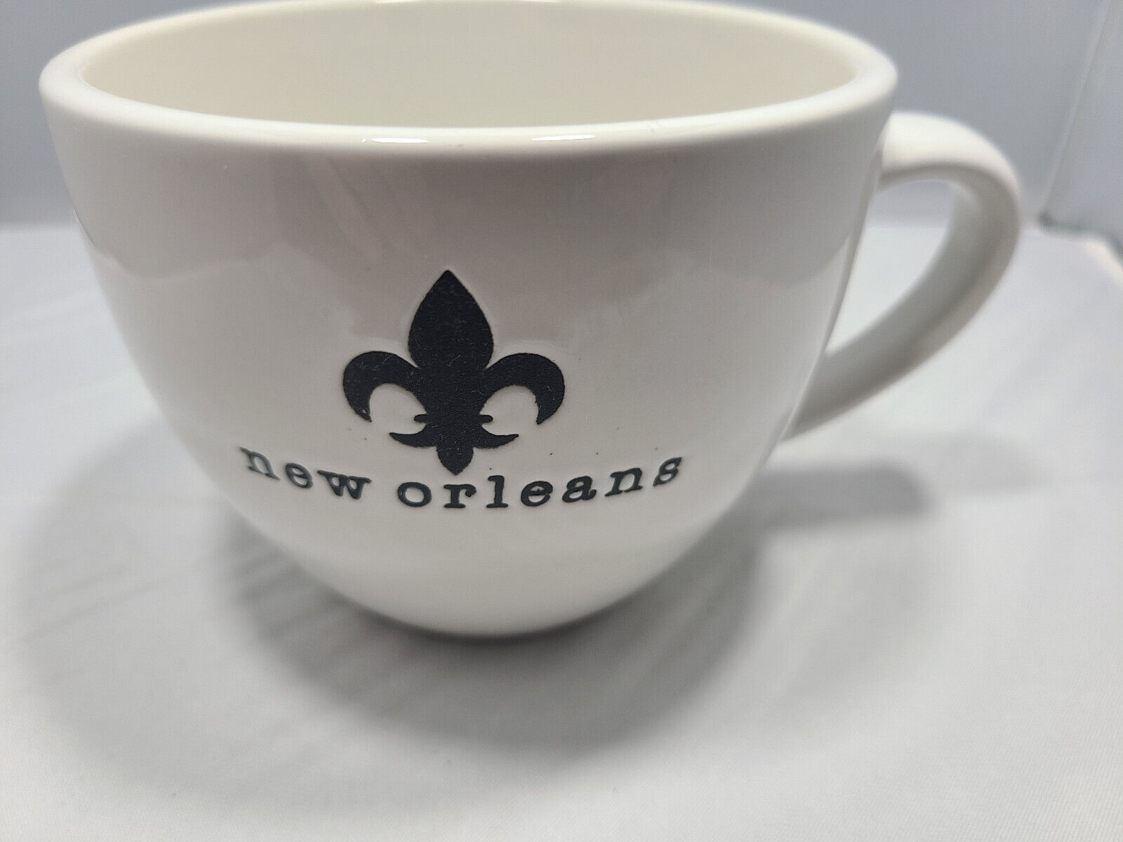 New Orleans French Quarter White Large Mug Cup Soup