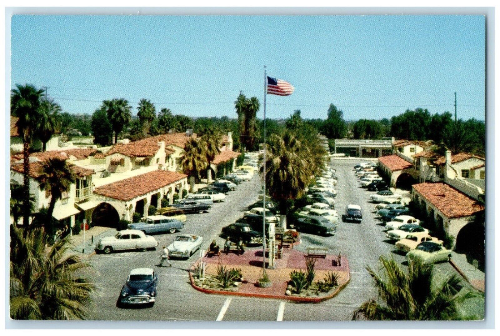 c1950\'s The Picturesque Palm Springs Plaza California CA Vintage Postcard