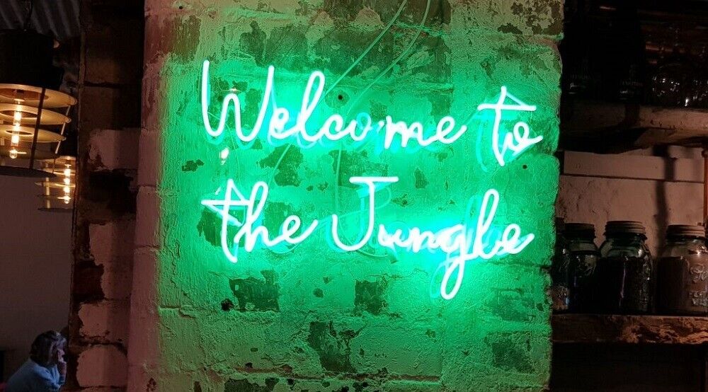 Welcome to the Jungle Green Neon Sign Lamp Light Acrylic 20