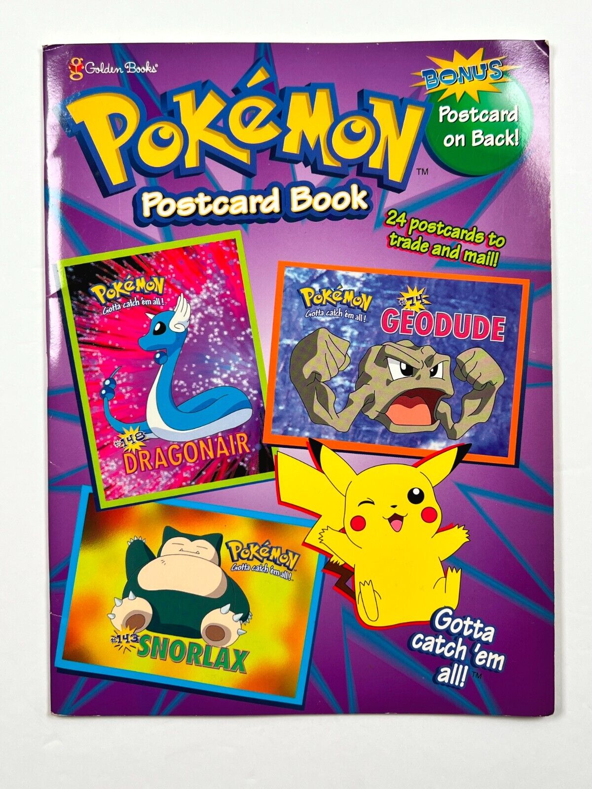 Pokemon: Postcard Book Golden Books 1999 Intact 24 Cards + Bonus