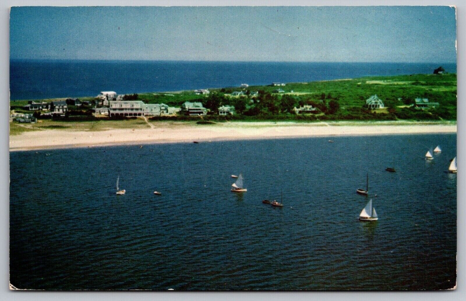Wauwinet House Cottages Nantucket Island Massachusetts Cancel 1955 WOB Postcard
