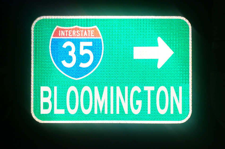 BLOOMINGTON Interstate 35 route road sign - Minnesota, Minneapolis, St Paul,