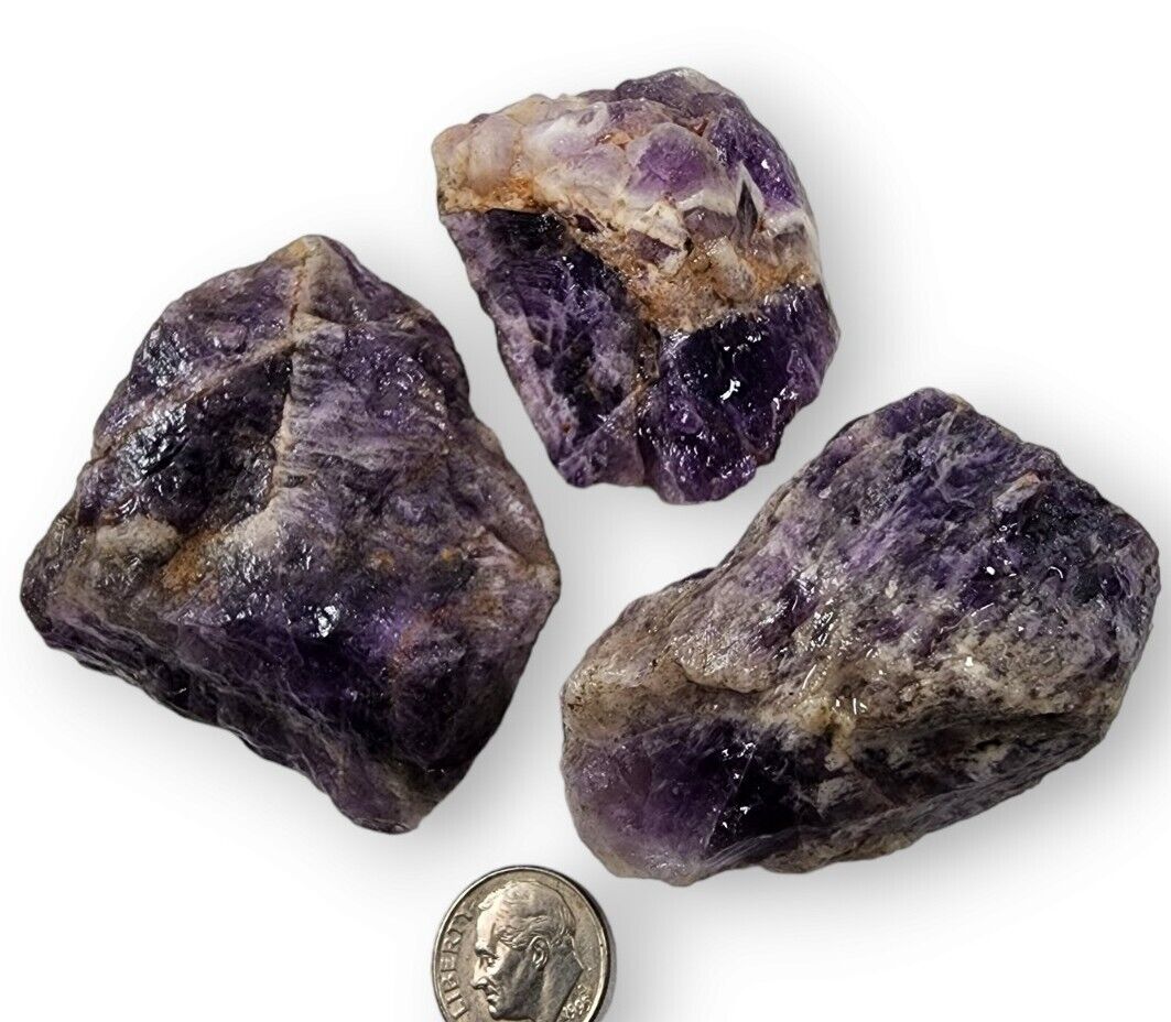 Amethyst Crystals Natural Brazil 232 grams 3 piece lot