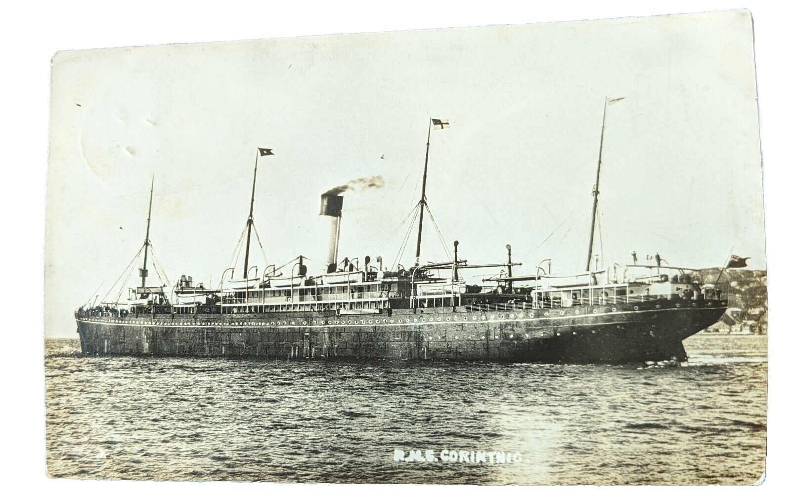 Vintage RPPC Real Photo Postcard RMS Corinthic Passenger Ship P1
