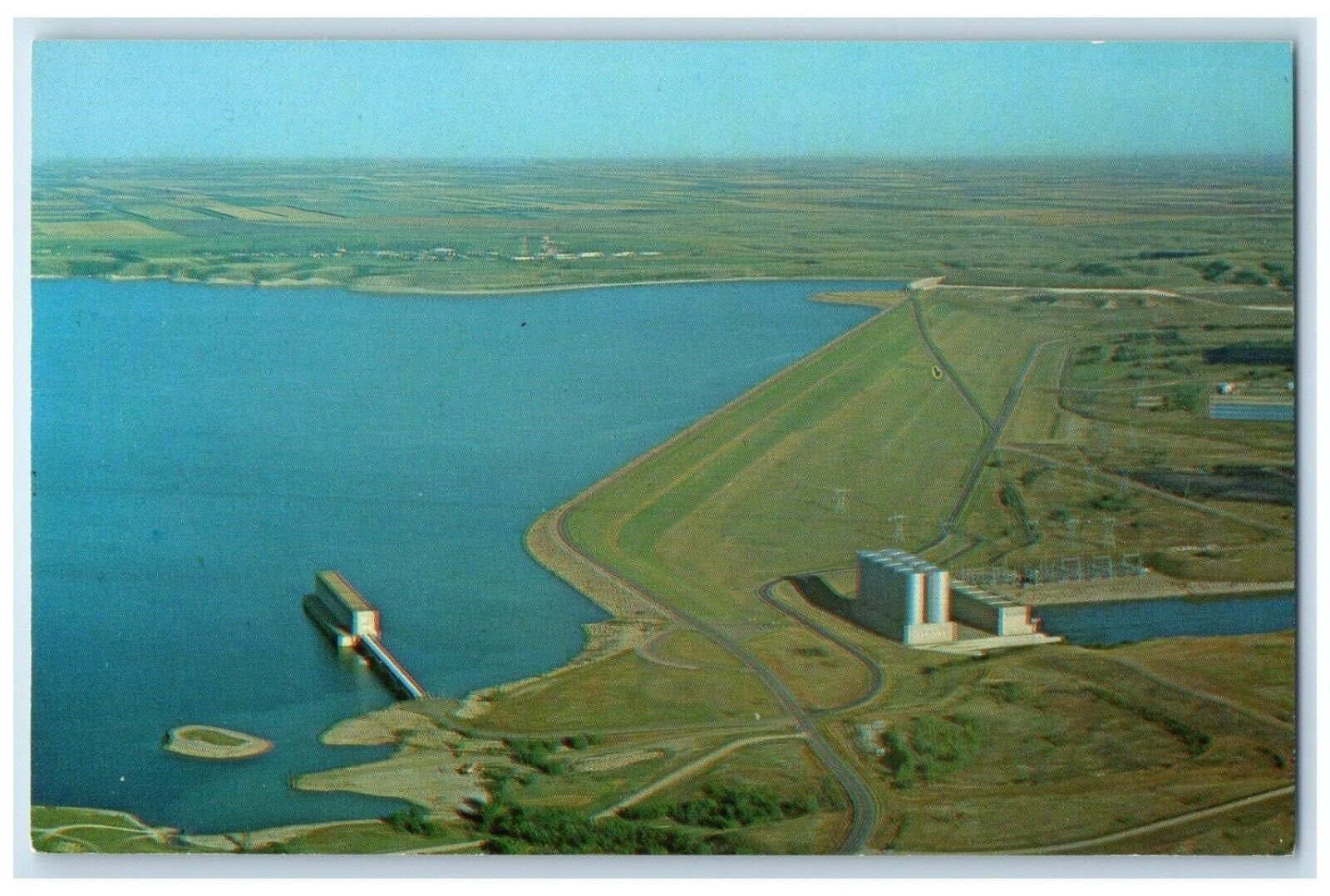 c1950\'s Aerial View Garrison Dam Riverdale North Dakota ND Vintage Postcard