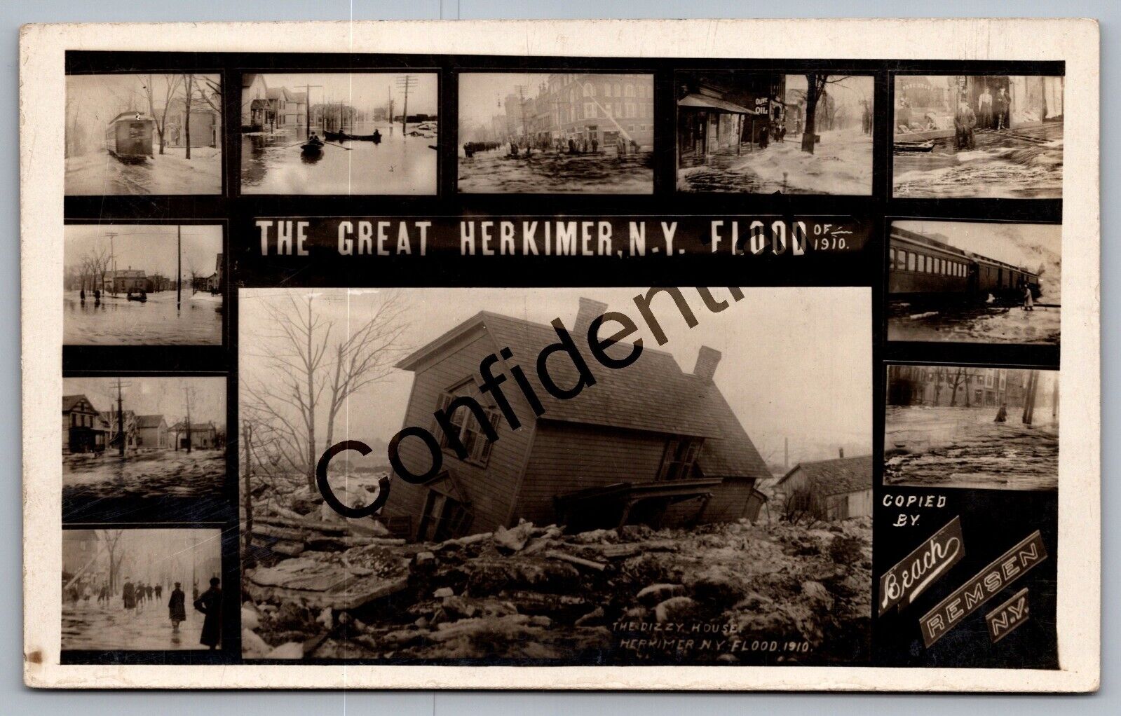 Real Photo The Great Herkimer NY Flood Of 1910 New York NY Beach RP RPPC I322