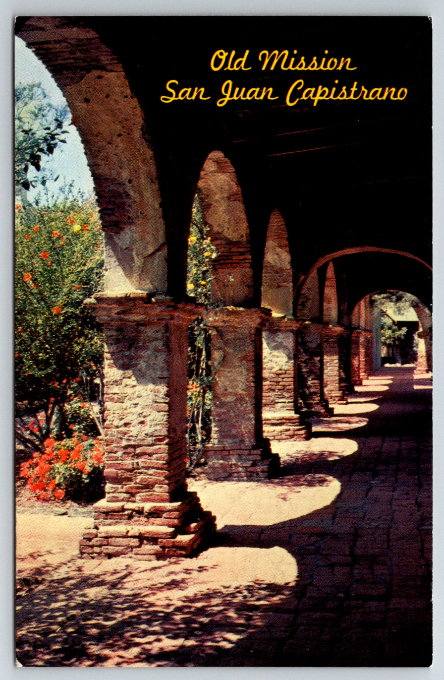 c1960s Old Mission San Juan Capistrano Arches Vintage Postcard