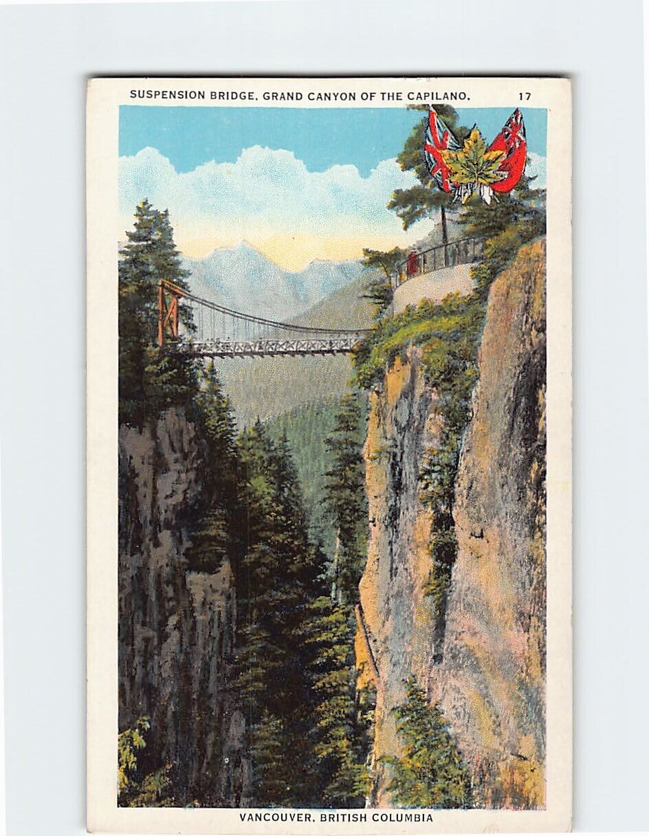 Postcard The Suspension Bridge Grand Canyon of the Capilano Vancouver BC Canada