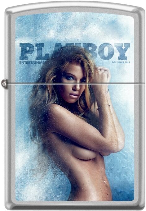 Zippo Playboy December 2014 Cover Satin Chrome Windproof Lighter NEW RARE