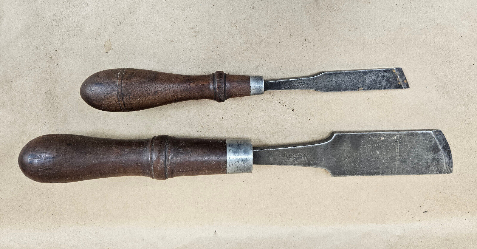 A Fine and Rare Pair of Antique James Cam Woodturning Chisels