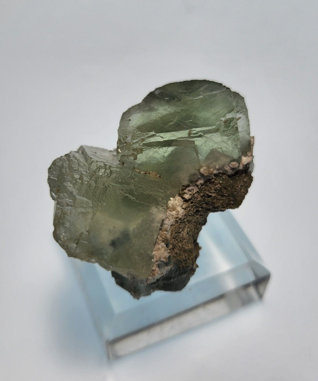 Lovely Mint Green Terminated Fluorite Cube Crystals on Matrix - Shangbao Mine