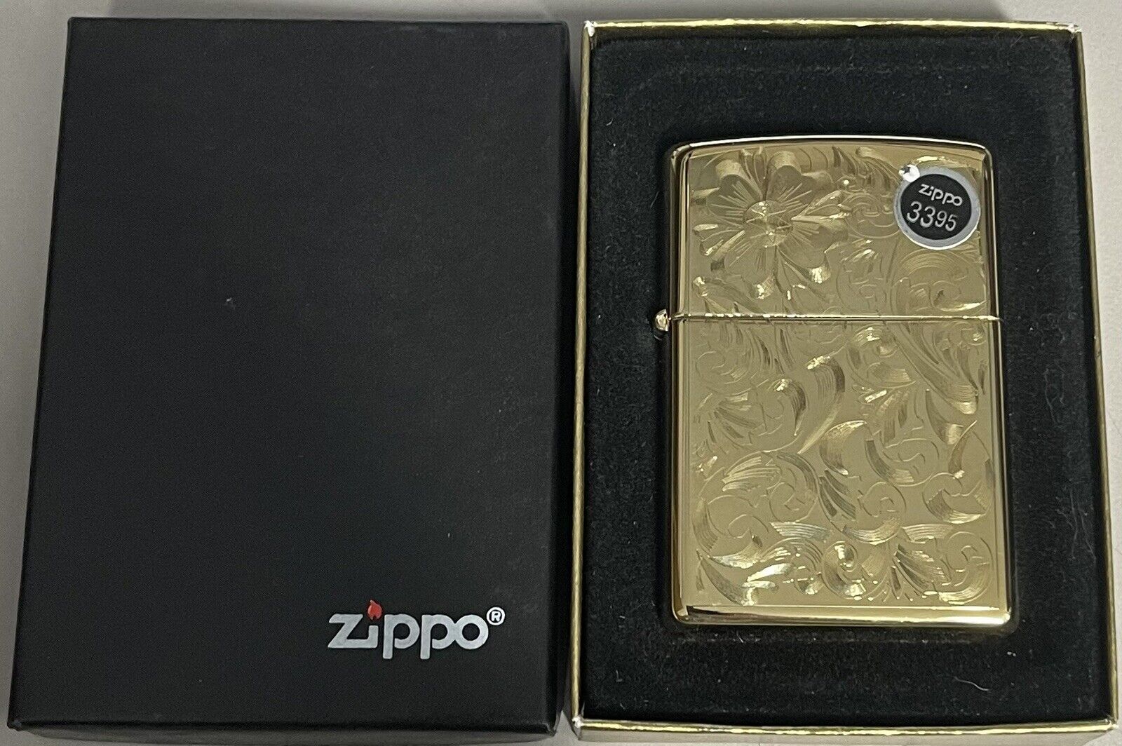 ZIPPO 1999 WESTERN FLORAL GOLD PLATE  LIGHTER SEALED IN BOX 29N