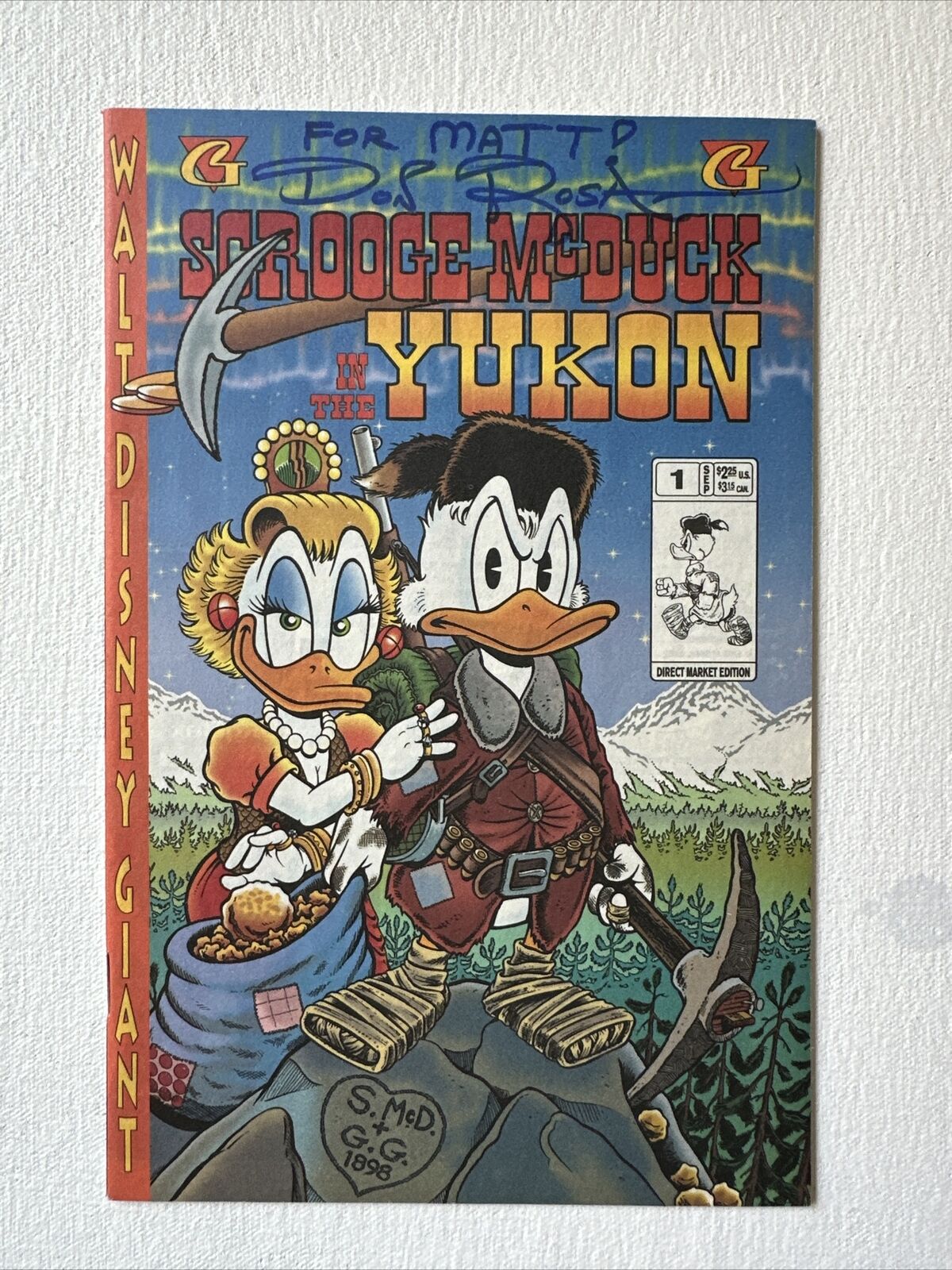 Scrooge McDuck Yukon 1 1995 Print Signed by Artist Don Rosa Rare HTF NM/ NM+