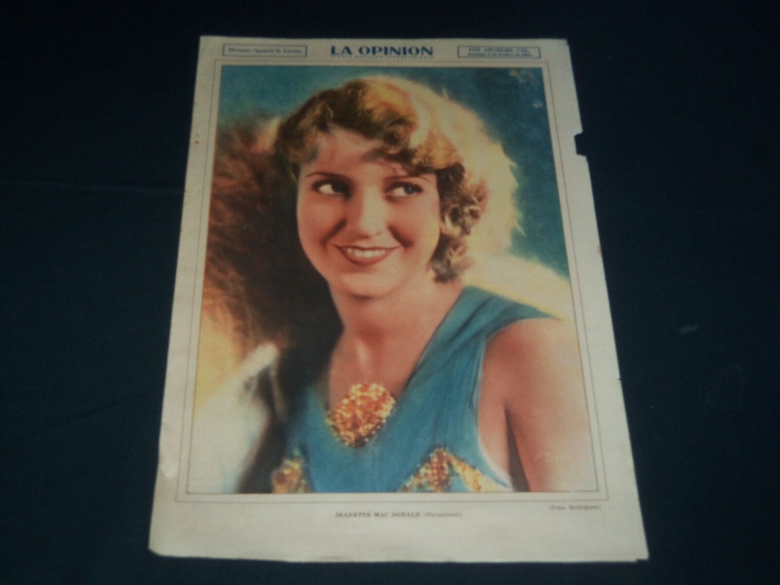 1930 OCTOBER 5 LA OPINION MAGAZINE SECTION - JEANETTE MACDONALD COVER - NP 3818