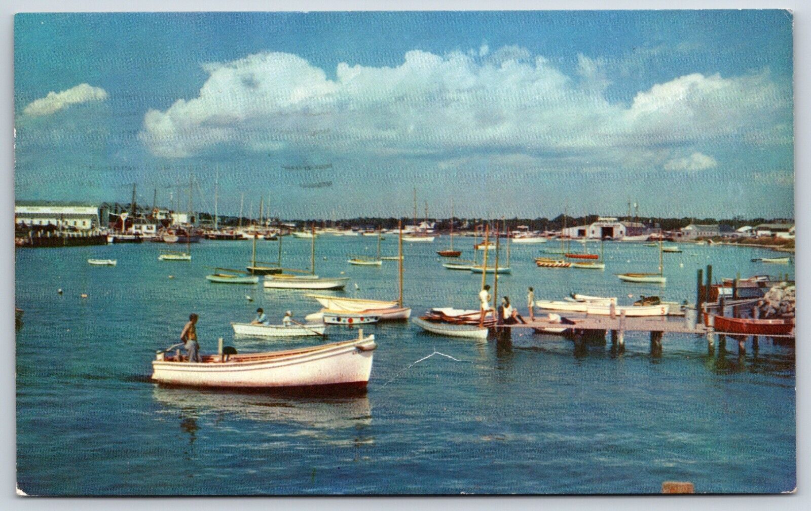 Postcard Falmouth Harbor Cape Cod, Massachusetts Posted 1963