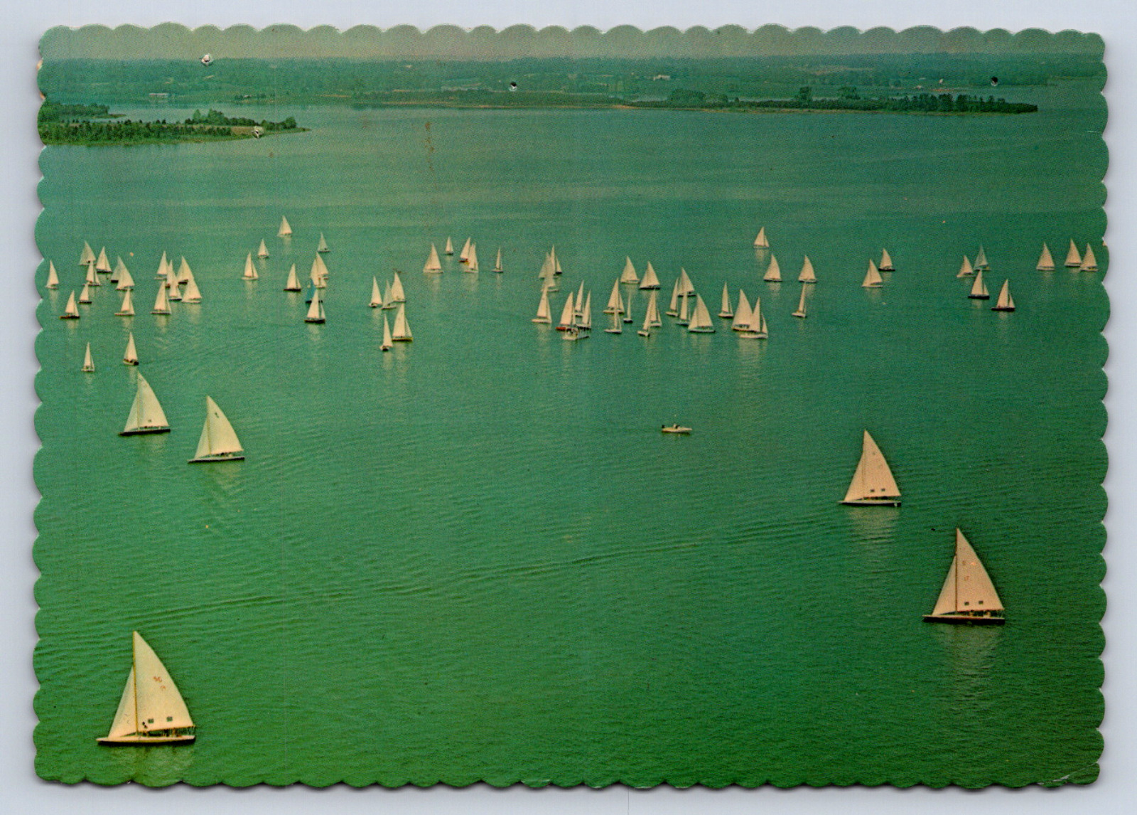 Vintage Postcard Sail Boating Lake Norman North Carolina