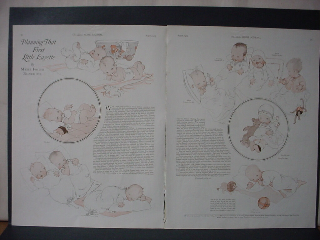1925 Mabel Bainbridge Baby Clothing Pattern Vintage Print Article and Ad 11842