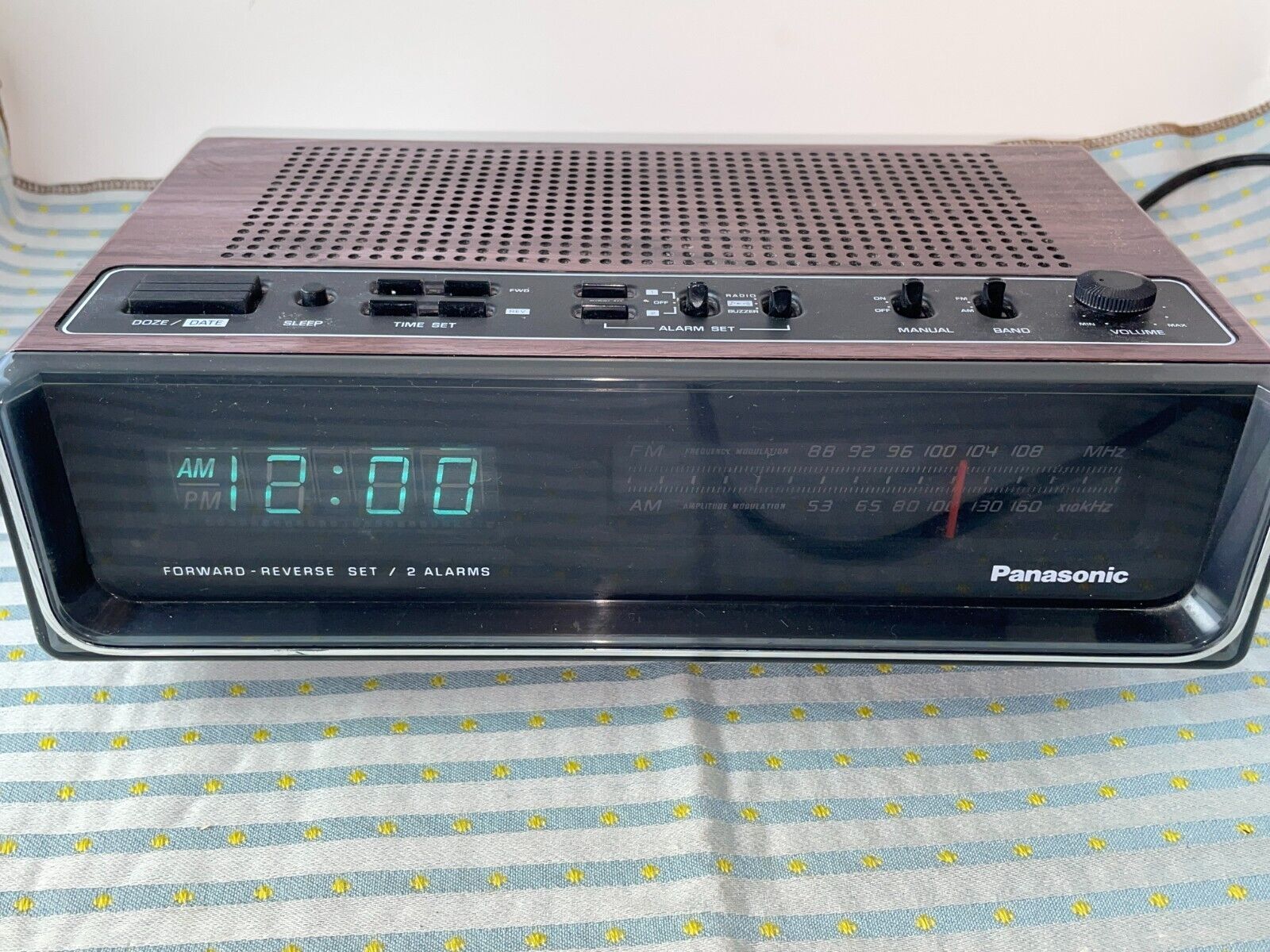 Panasonic RC-95 Vintage Clock Radio Tested Working - Dual Alarm Time Date FM/AM