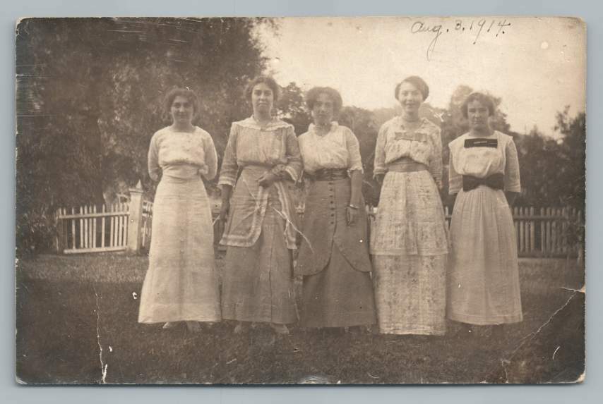 Girls in Fancy Dresses RPPC Hopewell Junction NY Dutchess County Photo 1914