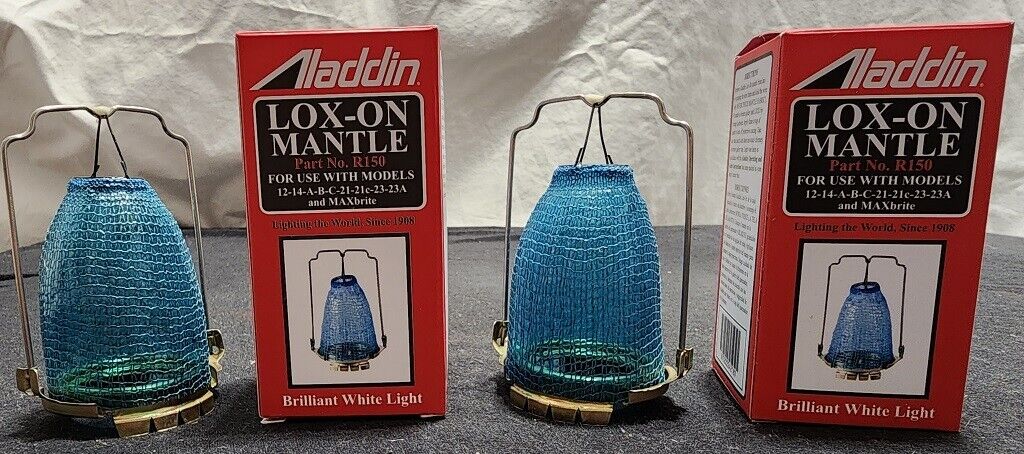 TWO (2) BRAND NEW IN BOX ALADDIN LAMP LOX-ON MANTLES PART NUMBER R-150