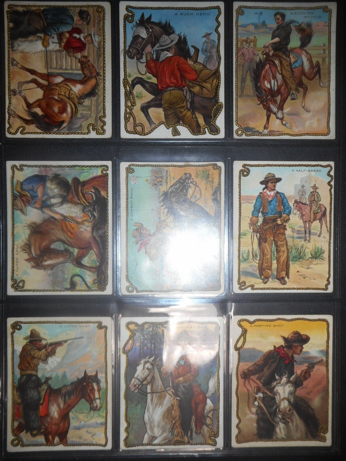 1910 COWBOY SERIES COMPLETE (49) CARD SET  CIGARETTE TOBACCO HASSAN