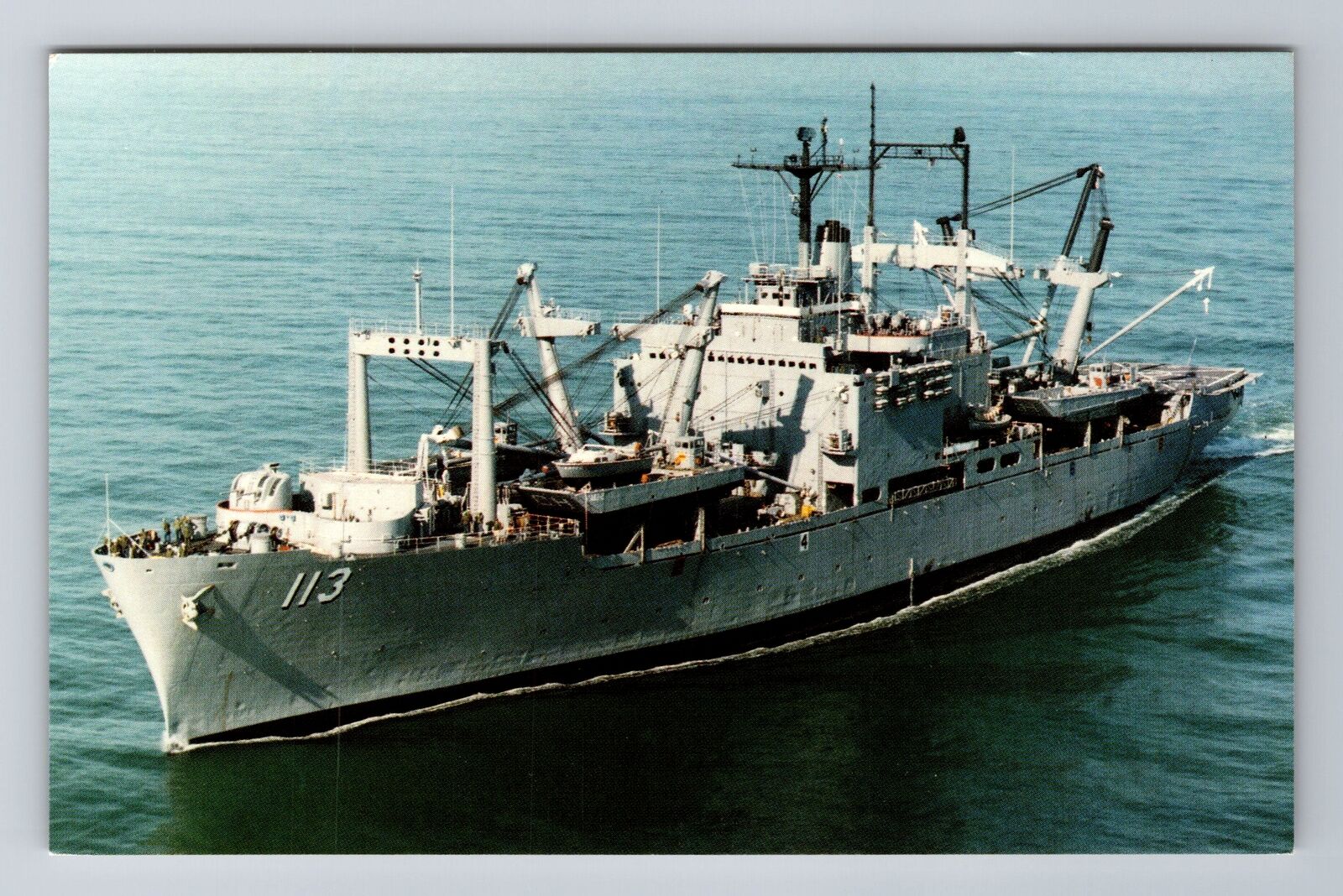 USS Charleston LKA-113 Amphibious Cargo Ship, Transportation, Vintage Postcard